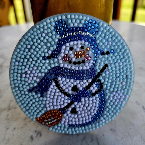 Christmas Snowman Coaster with Padding on Bottom Gift Decor - Picture 3 of 5